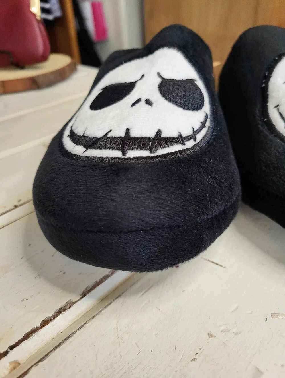 Disney Black Jack Skellington Kids Mule Slippers. Size 3/4
